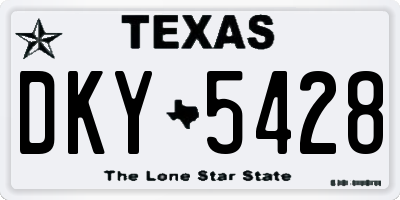 TX license plate DKY5428