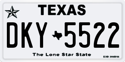 TX license plate DKY5522