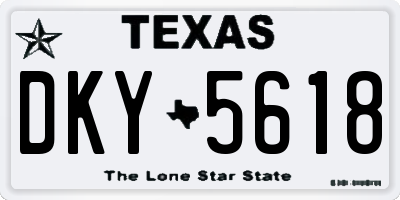 TX license plate DKY5618