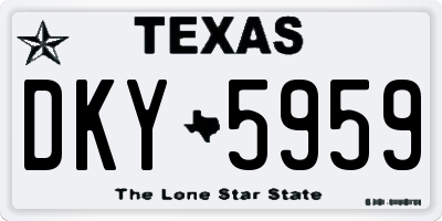 TX license plate DKY5959