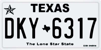 TX license plate DKY6317