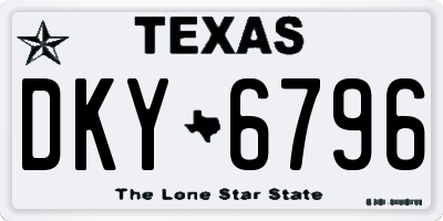 TX license plate DKY6796