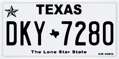 TX license plate DKY7280