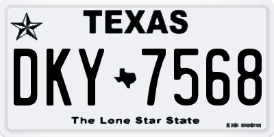 TX license plate DKY7568
