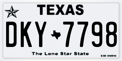 TX license plate DKY7798