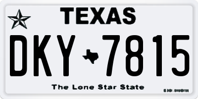 TX license plate DKY7815