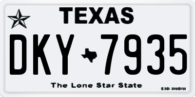 TX license plate DKY7935