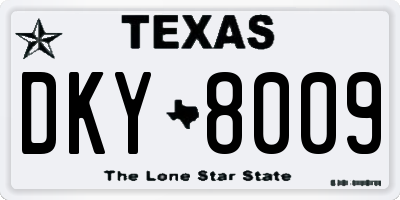 TX license plate DKY8009