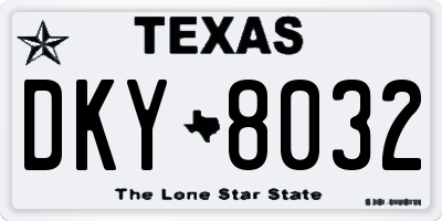 TX license plate DKY8032