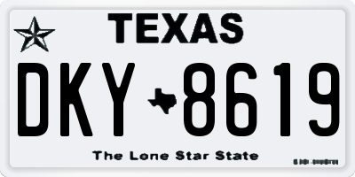 TX license plate DKY8619