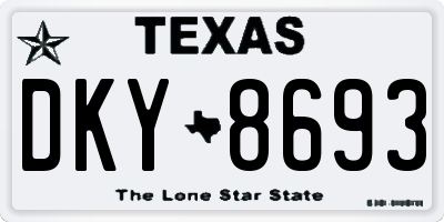 TX license plate DKY8693