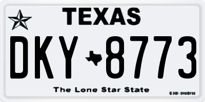 TX license plate DKY8773