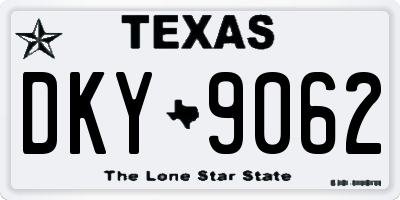 TX license plate DKY9062