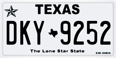 TX license plate DKY9252