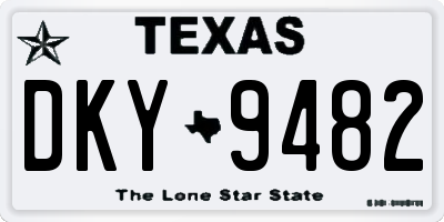 TX license plate DKY9482