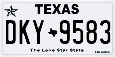 TX license plate DKY9583