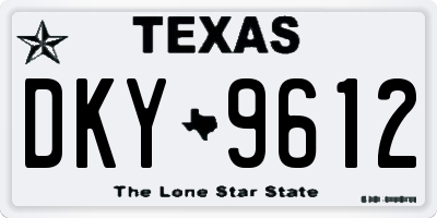 TX license plate DKY9612