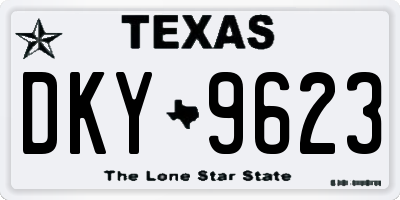 TX license plate DKY9623