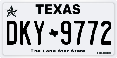 TX license plate DKY9772