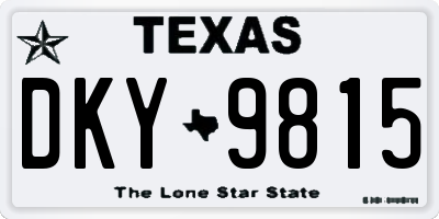 TX license plate DKY9815