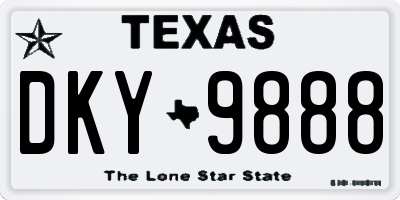 TX license plate DKY9888