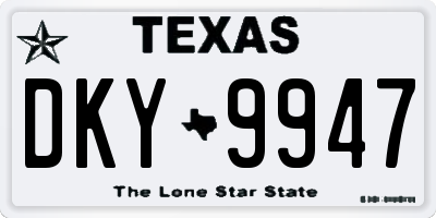 TX license plate DKY9947