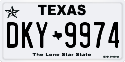 TX license plate DKY9974