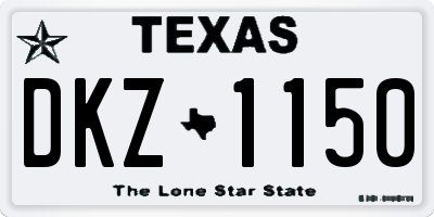TX license plate DKZ1150