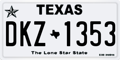 TX license plate DKZ1353