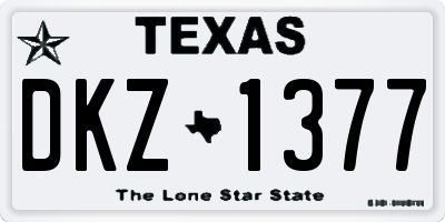 TX license plate DKZ1377