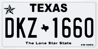 TX license plate DKZ1660