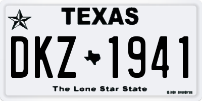 TX license plate DKZ1941