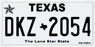 TX license plate DKZ2054