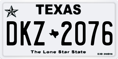 TX license plate DKZ2076
