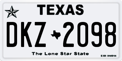 TX license plate DKZ2098