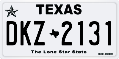 TX license plate DKZ2131