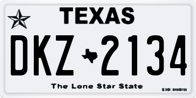 TX license plate DKZ2134