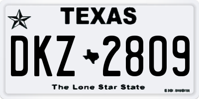 TX license plate DKZ2809
