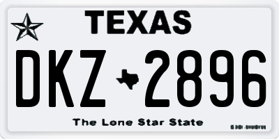 TX license plate DKZ2896