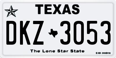 TX license plate DKZ3053