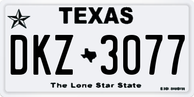 TX license plate DKZ3077