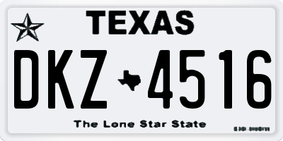 TX license plate DKZ4516