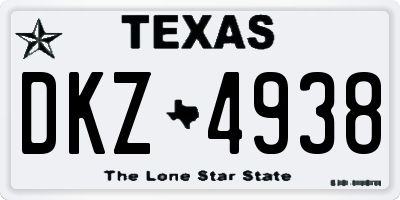 TX license plate DKZ4938