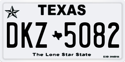 TX license plate DKZ5082