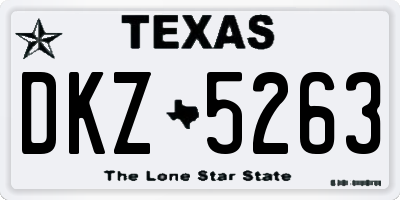 TX license plate DKZ5263