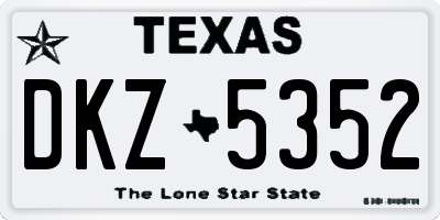 TX license plate DKZ5352