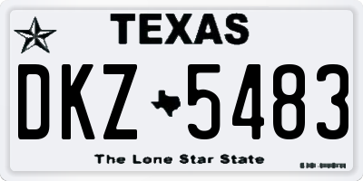 TX license plate DKZ5483