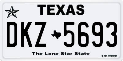 TX license plate DKZ5693