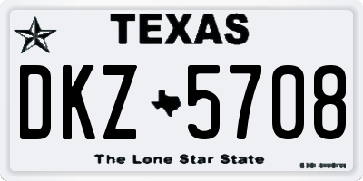 TX license plate DKZ5708