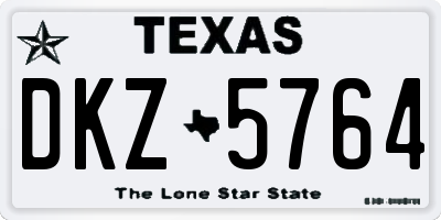 TX license plate DKZ5764